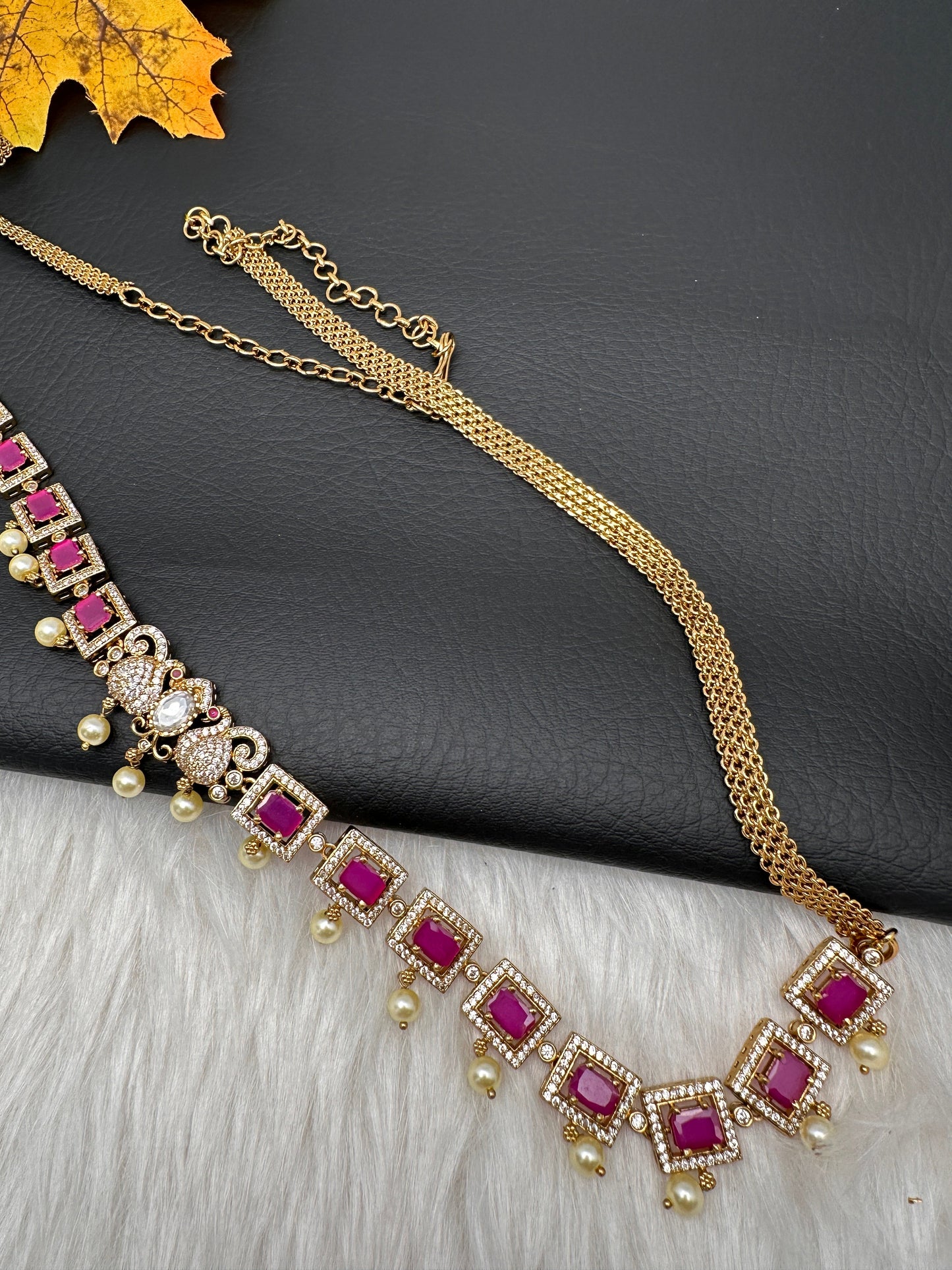 Matte Finish Ruby Pink Hip Belt Kamarbandh