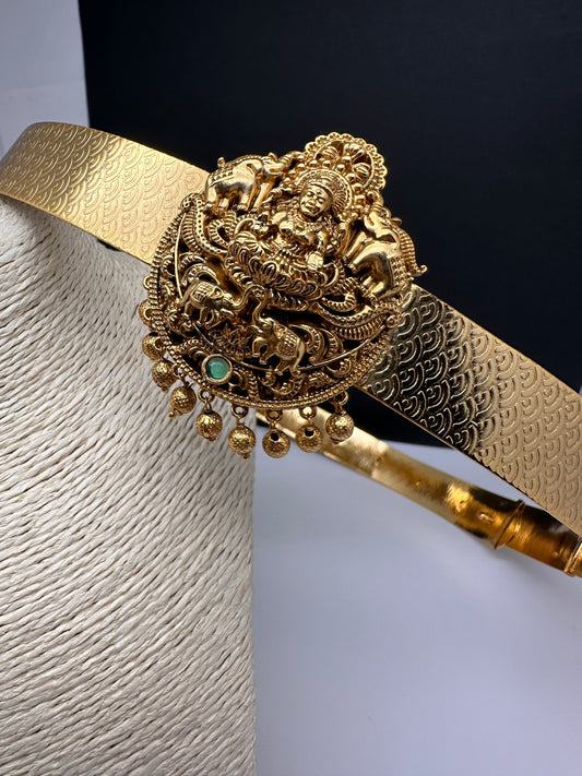 Matte Goddess Lakshmi Motif Hip Belt Kamarbandh