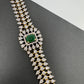 AD Diamond Finish Emerald Green Stone Hip Belt Kamarbandh