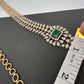 AD Diamond Finish Emerald Green Stone Hip Belt Kamarbandh