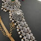 AD Diamond Changeable Color Stone Pearls Peacock Design Hip Chain Kamarbandh