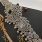 AD Diamond Changeable Color Stone Pearls Peacock Design Hip Chain Kamarbandh