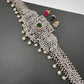 AD Diamond Changeable Color Stone Pearls Hip Chain Kamarbandh