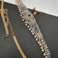 AD Diamond Changeable Color Stone Pearls Hip Chain Kamarbandh