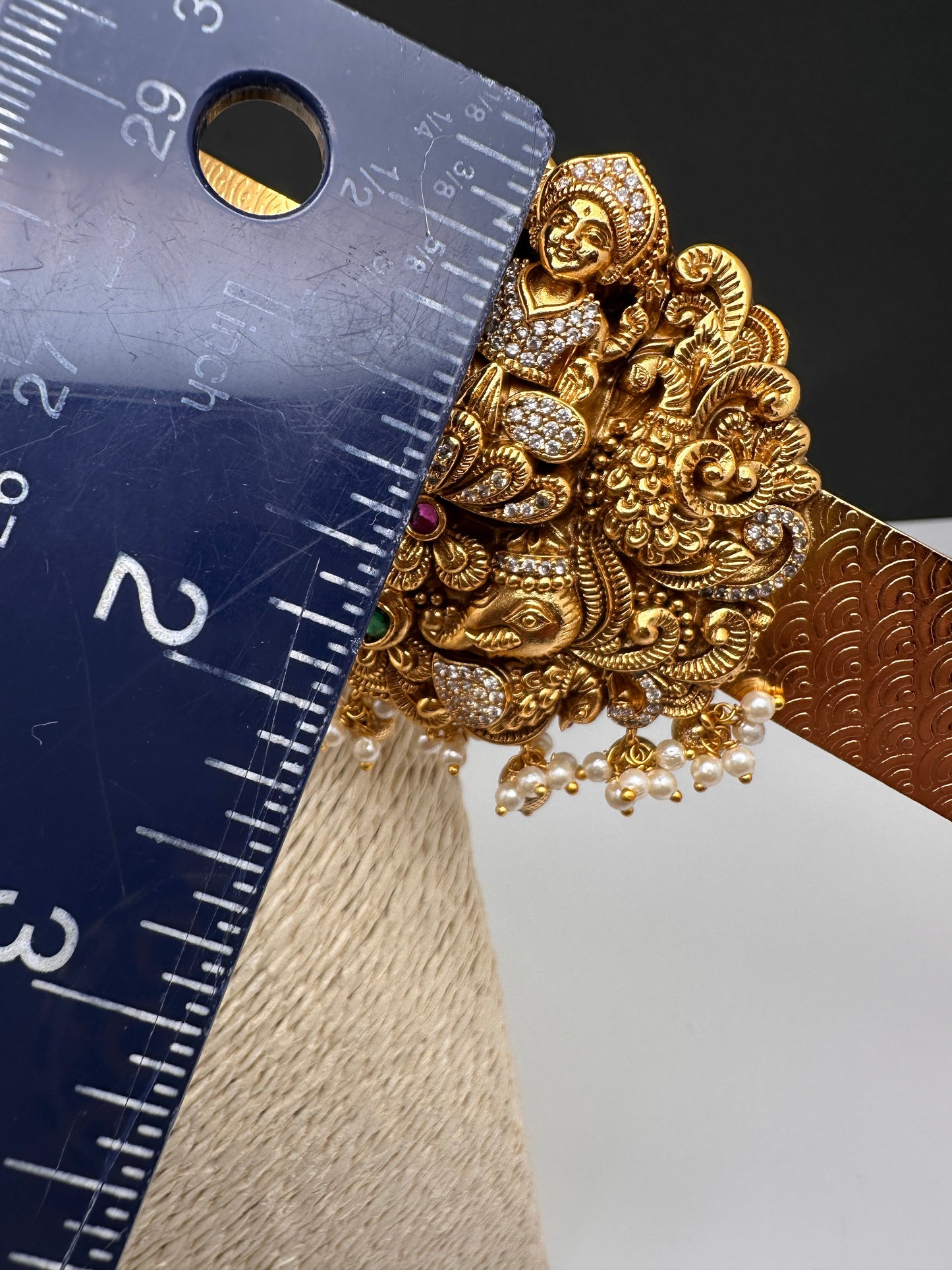 Matte Goddess Lakshmi Nakshi Pendent Hip Belt Vaddanam