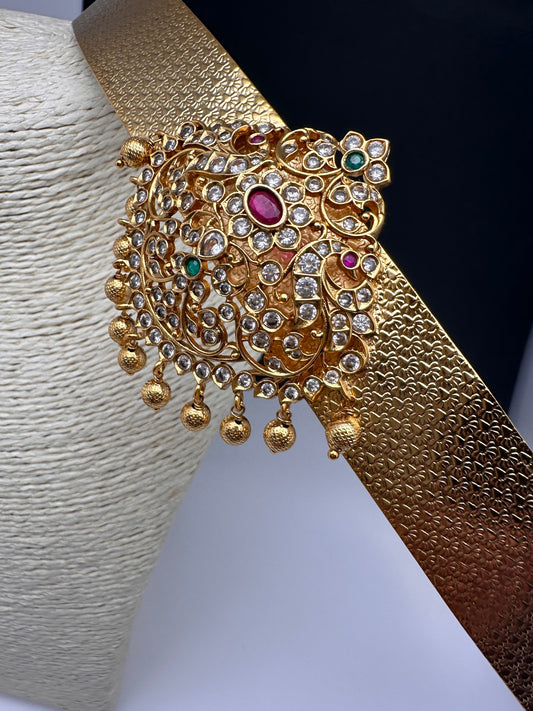CZ Multi Stone Pendent Hip Belt Vaddanam