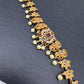 Sleek CZ Matte Multi Stone Matte Finish  Hip Chain Saree Belt