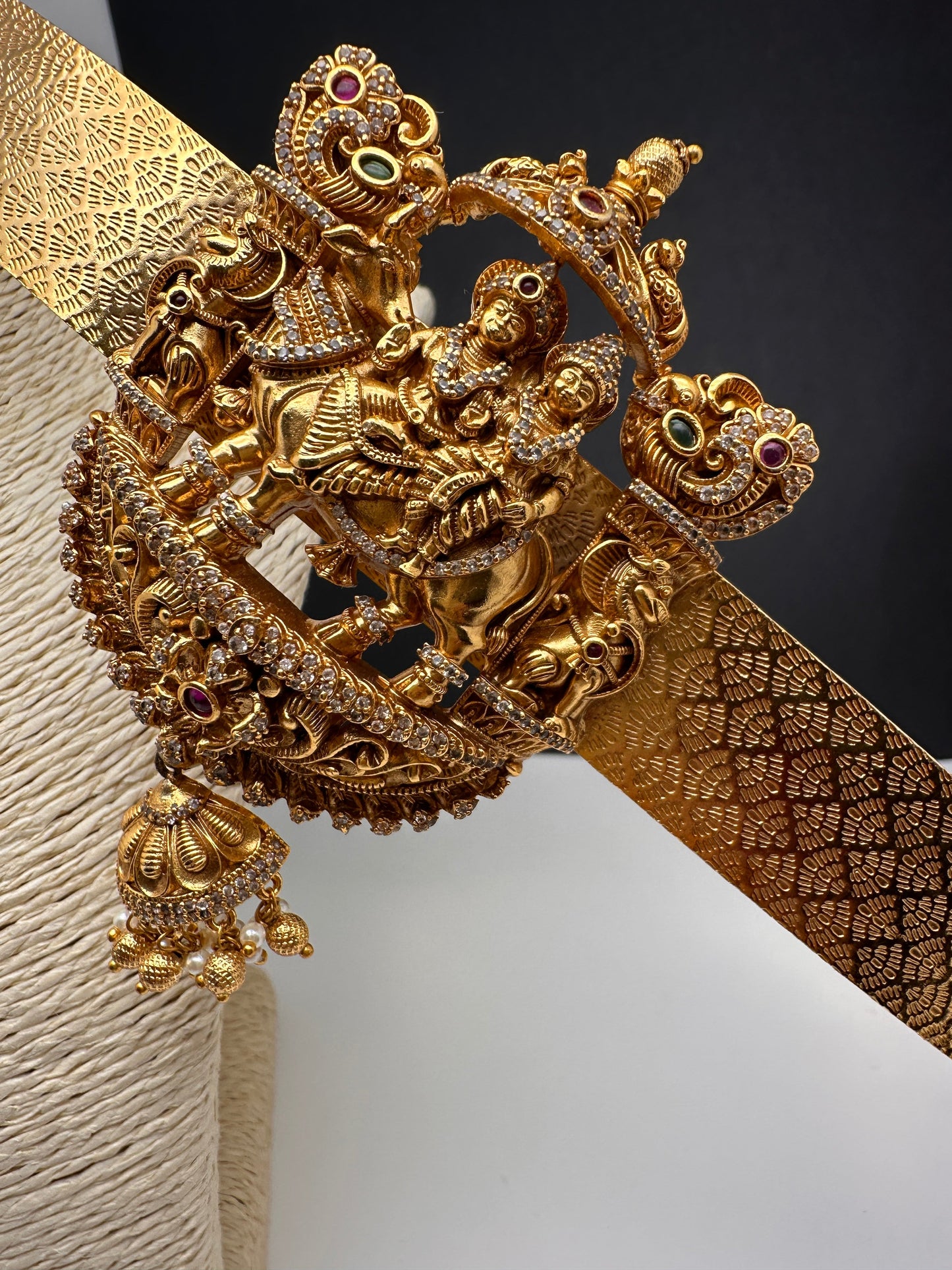 Matte Antique Lord Siva Parvathi Hip Belt Vaddanam