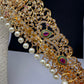 Ram Parivar Gold Finish CZ Hip Belt Vaddanam