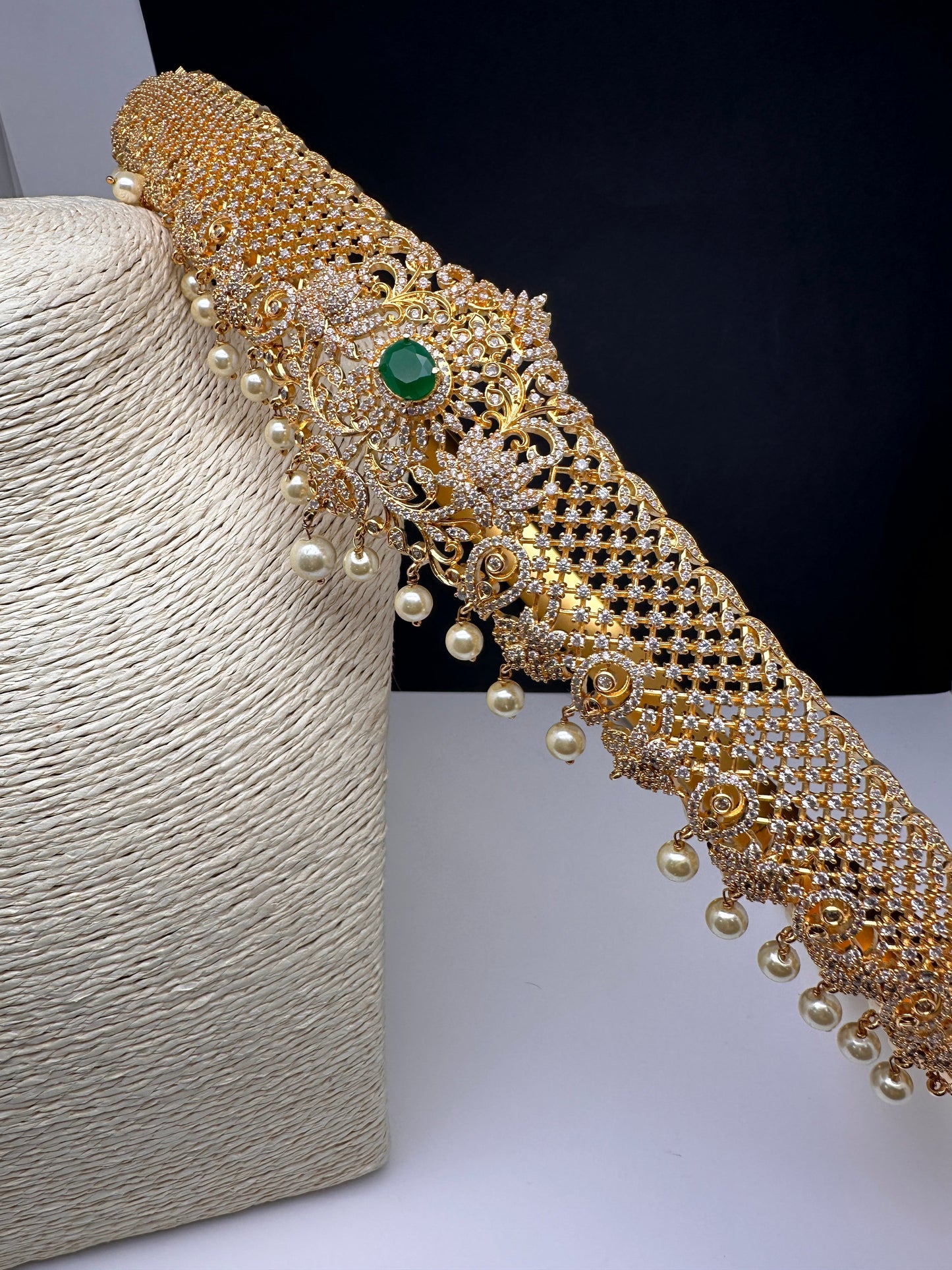 CZ Green Gold Hip Belt Vaddanam