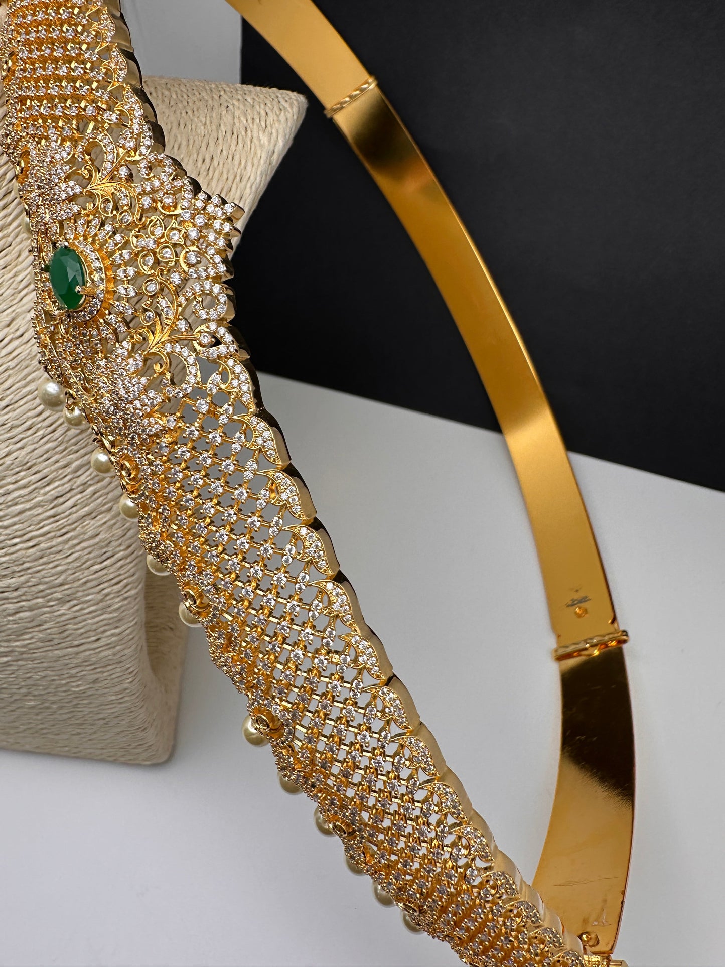 CZ Green Gold Hip Belt Vaddanam