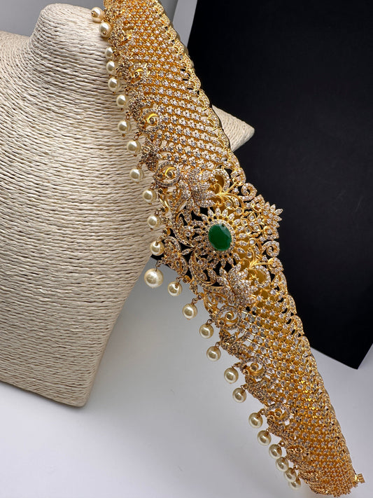 CZ Green Gold Hip Belt Vaddanam
