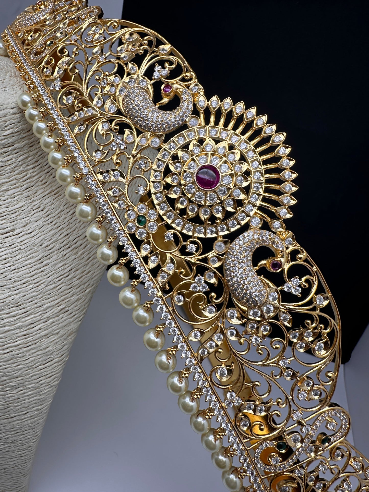 CZ Gold Finish Hip Belt Vaddanam