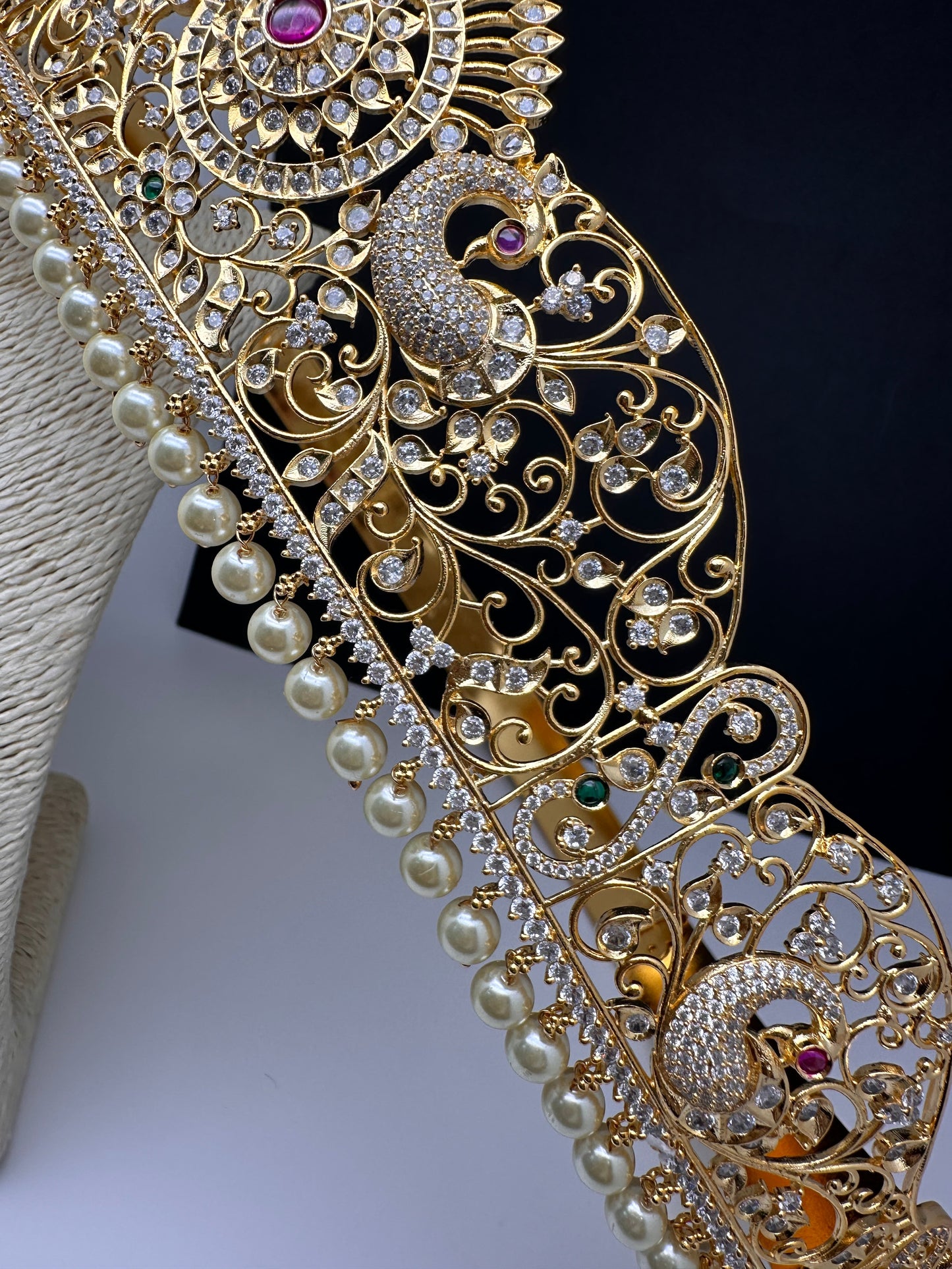 CZ Gold Finish Hip Belt Vaddanam