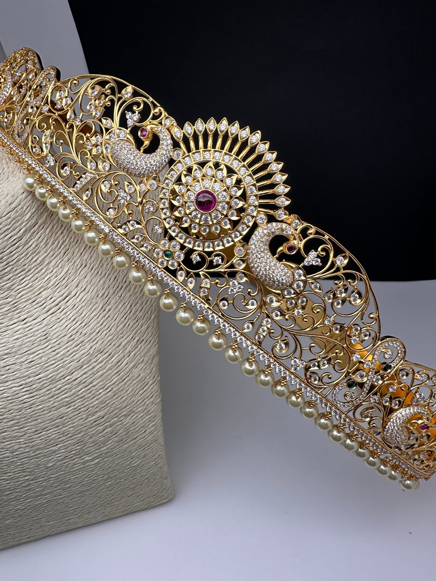 CZ Gold Finish Hip Belt Vaddanam