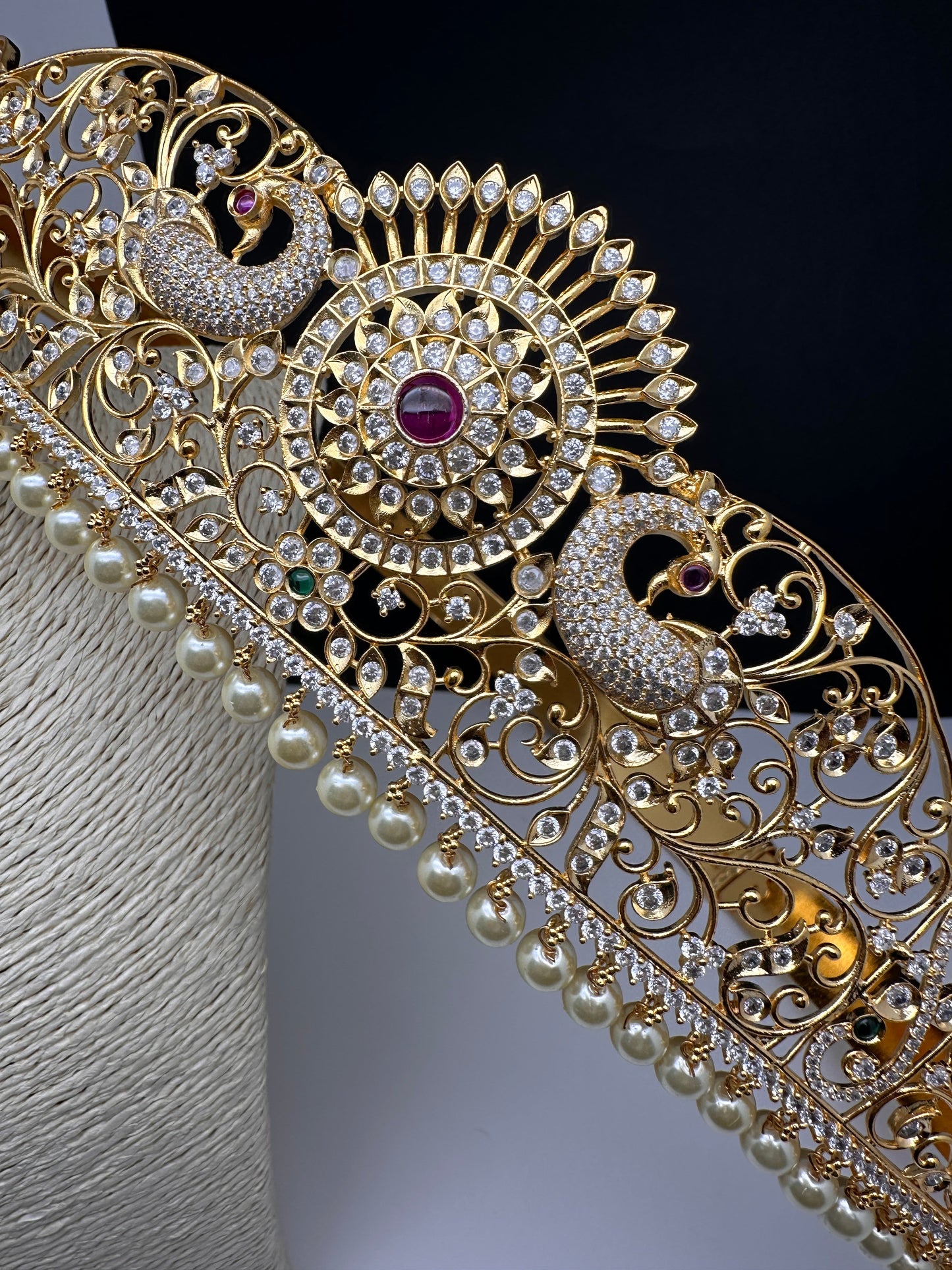 CZ Gold Finish Hip Belt Vaddanam