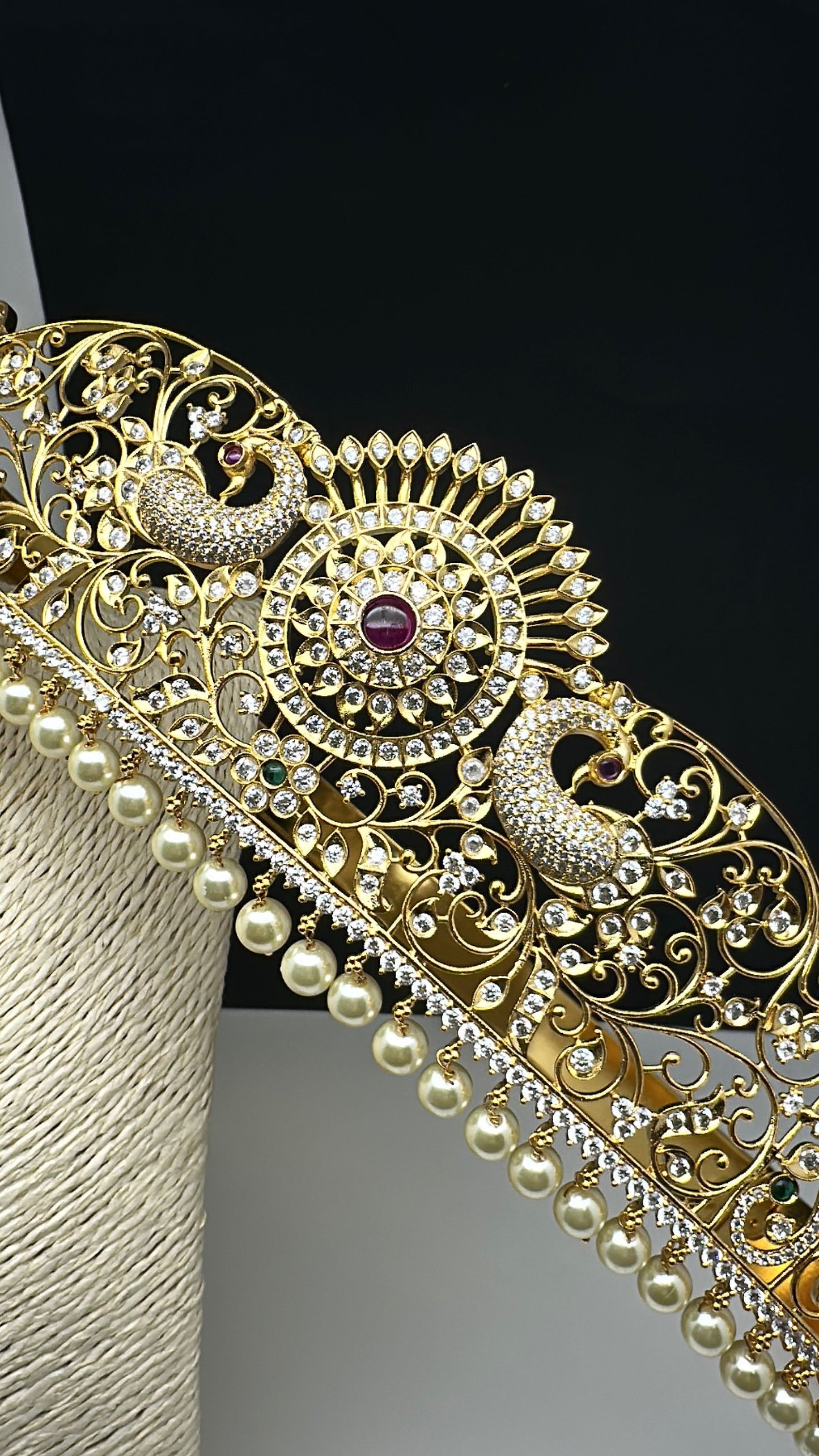 CZ Gold Finish Hip Belt Vaddanam