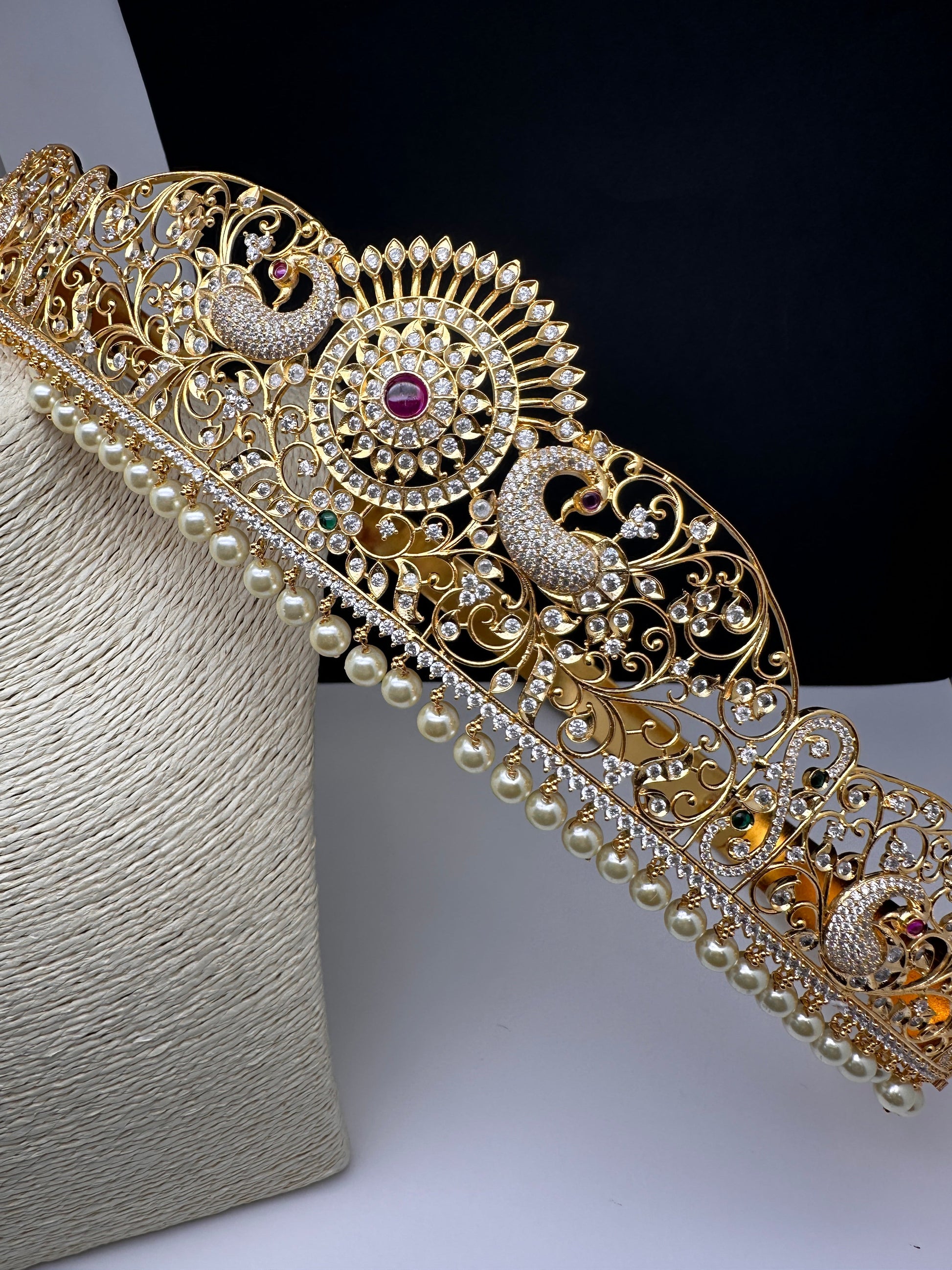 CZ Gold Finish Hip Belt Vaddanam