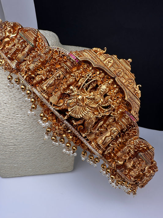Matte Nakshi Goddess Durga Hip Belt Vaddanam
