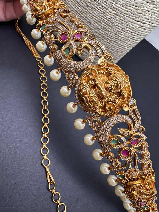 Kids Kamarband Hip Chain  Goddess Lakshmi AD Matte Finish