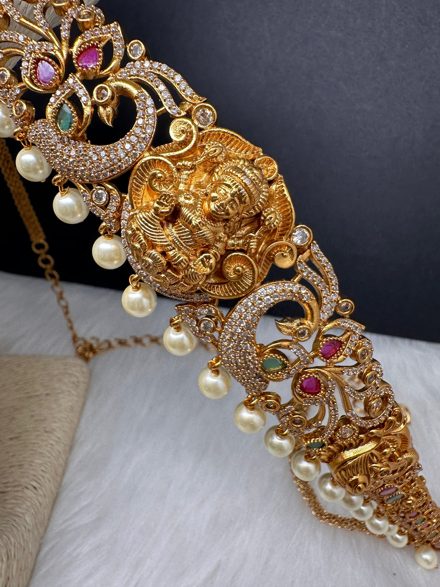 Kids Kamarband Hip Chain  Goddess Lakshmi AD Matte Finish