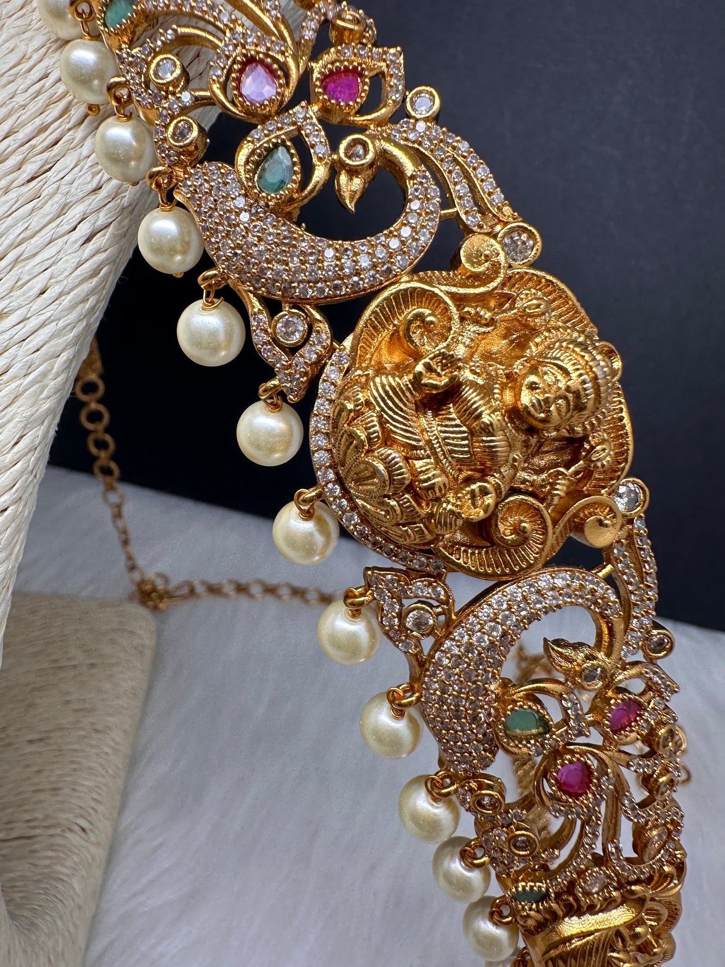 Kids Kamarband Hip Chain  Goddess Lakshmi AD Matte Finish