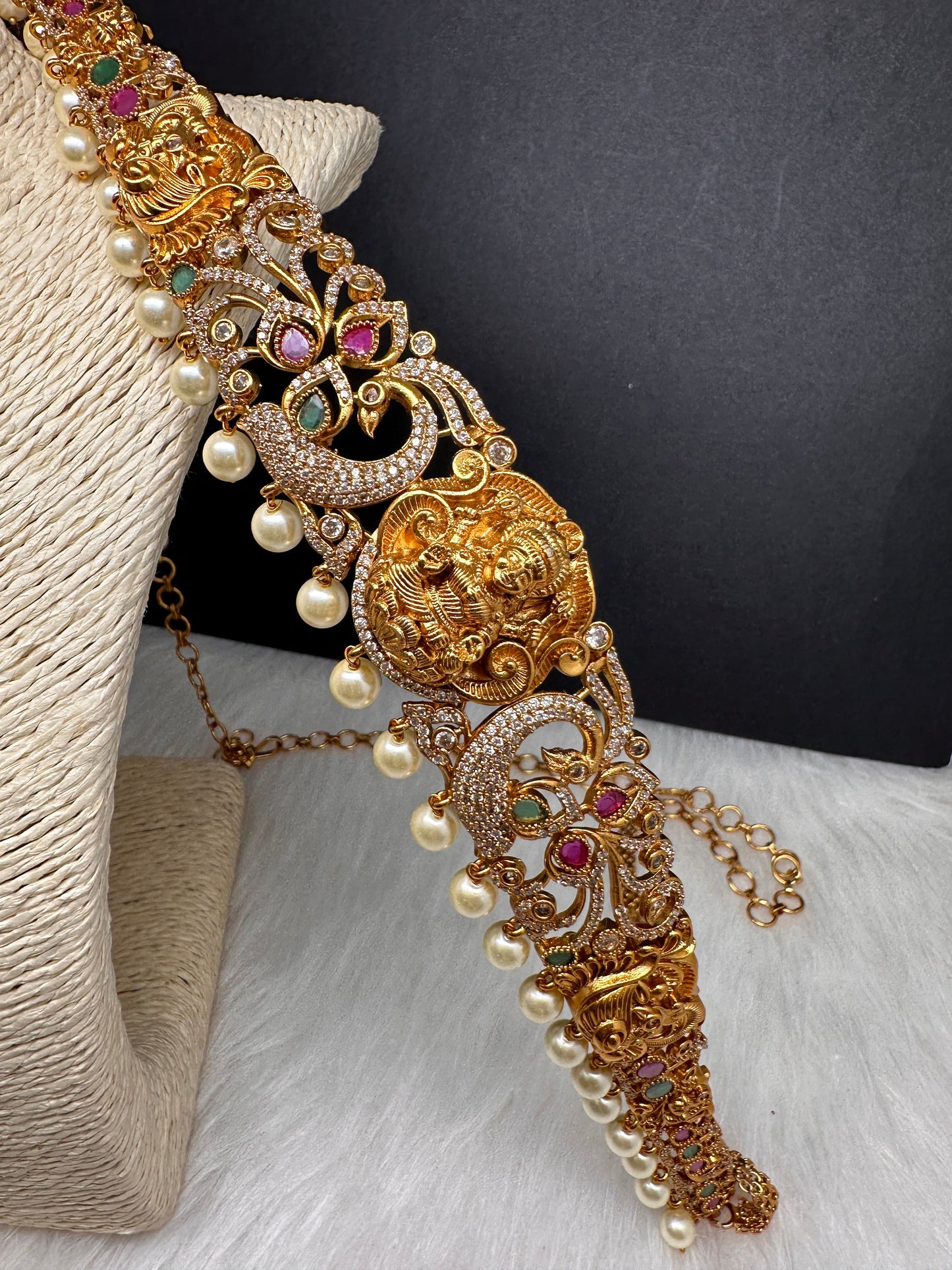Kids Kamarband Hip Chain  Goddess Lakshmi AD Matte Finish