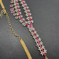 AD Ruby Emerald Hip Chain Vaddanam - Red