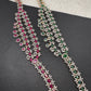AD Ruby Emerald Hip Chain Vaddanam - Red