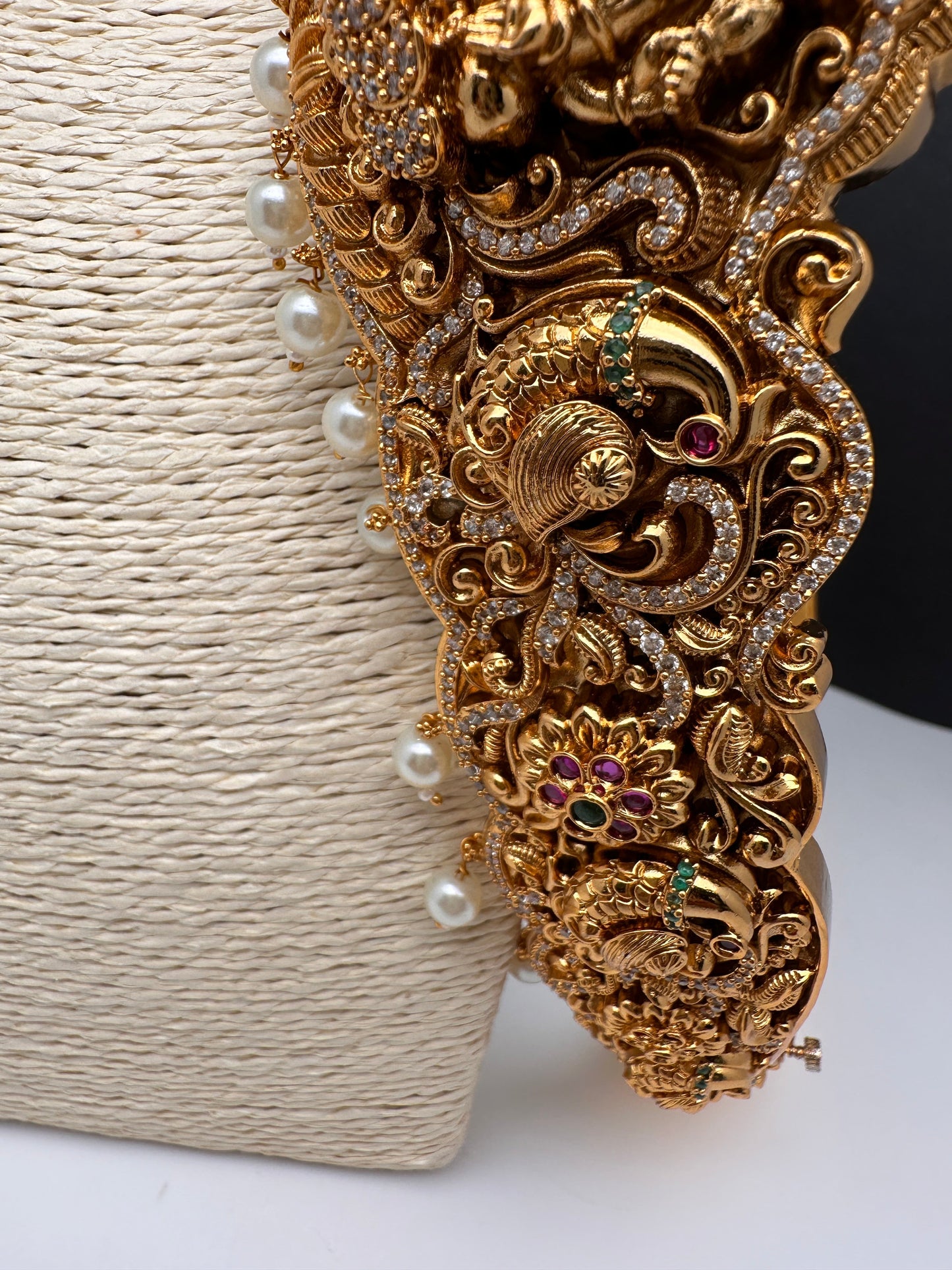Goddess Lakshmi Nakshi Premium matte Finish Peacock Pattern Hip Belt