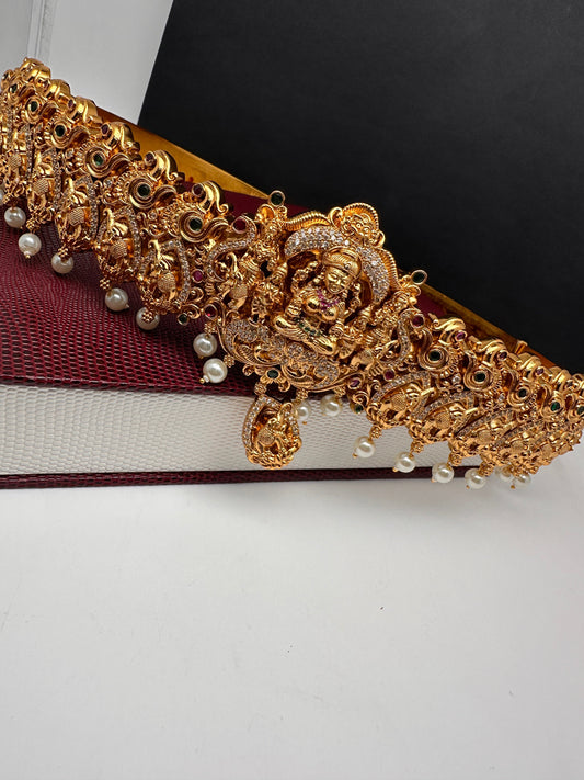 Goddess Lakshmi Nakshi Premium matte Finish Elephant Pattern Hip Belt