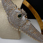 AD Peacock Diamond Finish Emerald Green Stone Hip Belt Kamarbandh