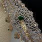 AD Diamond Finish Emerald Green Stone Hip Belt Kamarbandh