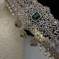 AD Diamond Finish Emerald Green Stone Hip Belt Kamarbandh
