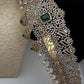 AD Diamond Finish Emerald Green Stone Hip Belt Kamarbandh