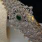 AD Diamond Finish Emerald Green Stone Hip Belt Kamarbandh
