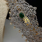 AD Diamond Finish Emerald Green Stone Hip Belt Kamarbandh