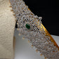 AD Diamond Finish Emerald Green Stone Hip Belt Kamarbandh