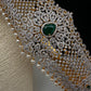 AD Diamond Finish Emerald Green Stone Hip Belt Kamarbandh