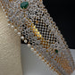 AD Diamond Finish Emerald Green Stone Hip Belt Kamarbandh
