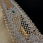 AD Diamond Finish Emerald Green Stone Hip Belt Kamarbandh