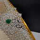 AD Diamond Finish Emerald Green Stone Hip Belt Kamarbandh