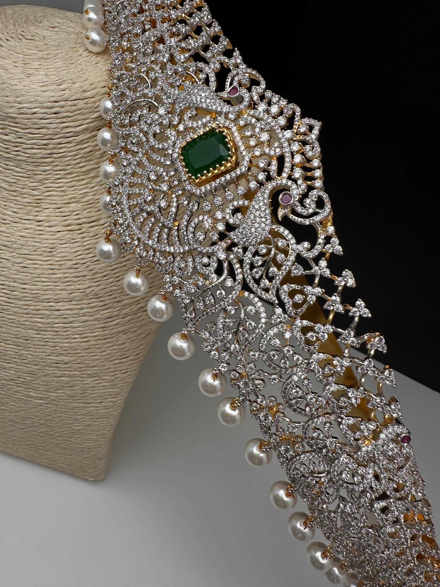 AD Diamond Finish Changeable Stone Hip Belt Kamarbandh