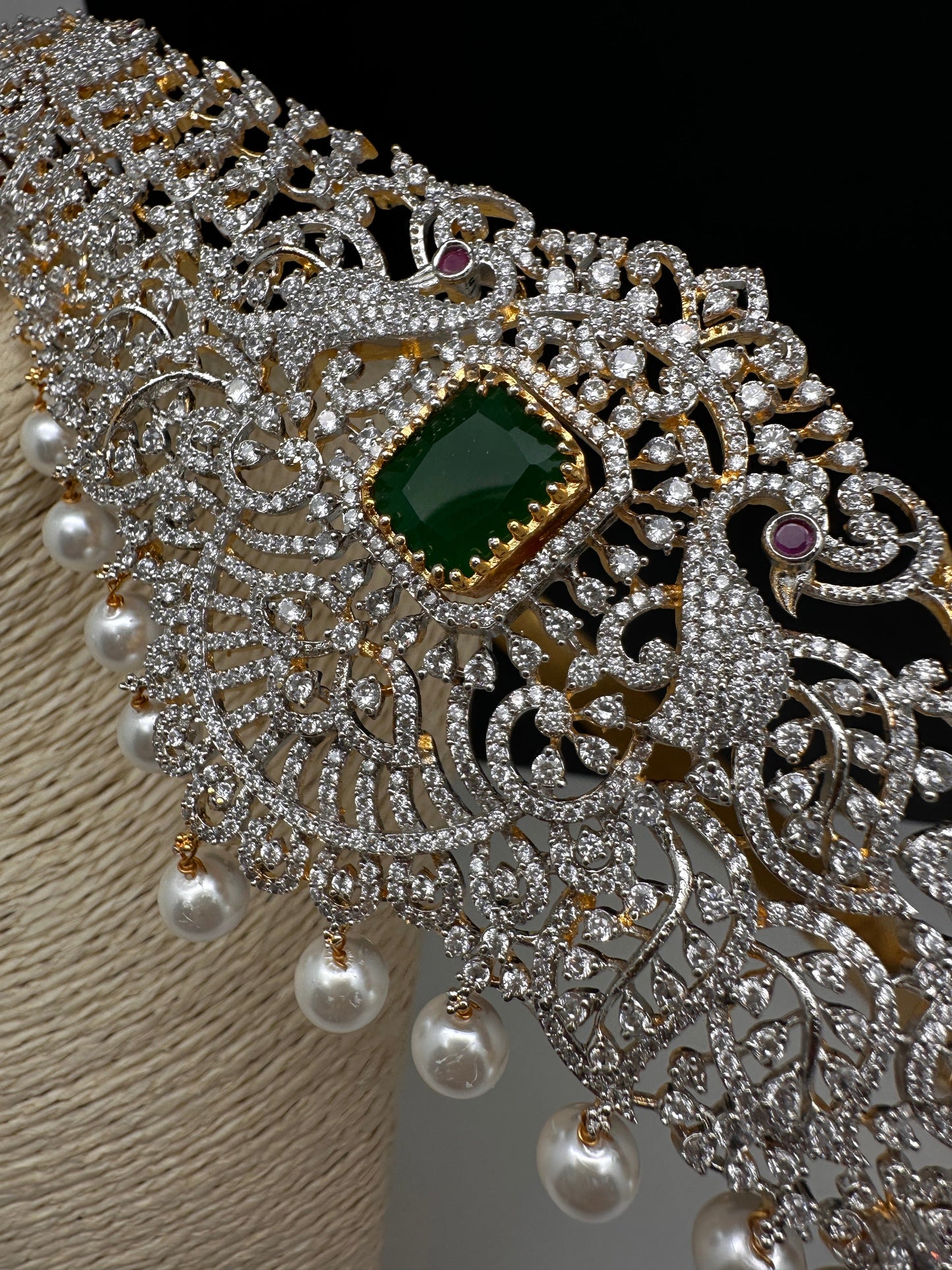 AD Diamond Finish Changeable Stone Hip Belt Kamarbandh