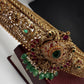 Matte Goddess Lakshmi Kundan Potta Stones Hip Belt Kamarbandh