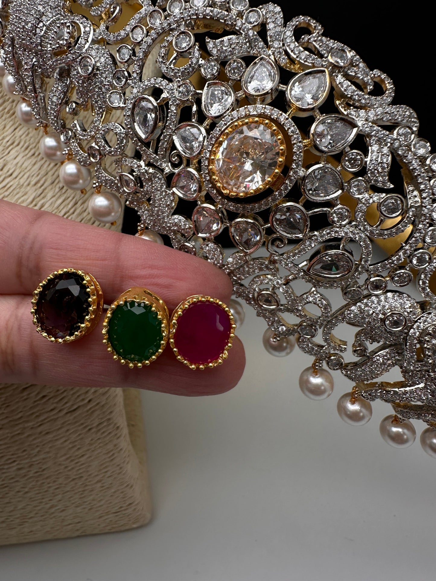 Elephant AD Diamond Finish Changeable Stone Hip Belt Kamarbandh