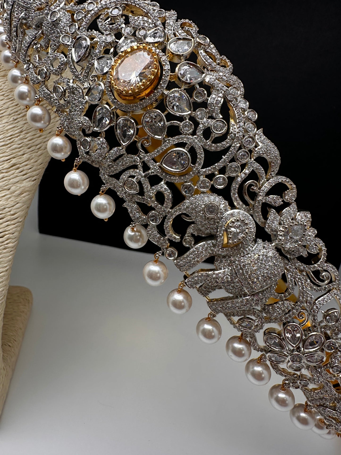 Elephant AD Diamond Finish Changeable Stone Hip Belt Kamarbandh