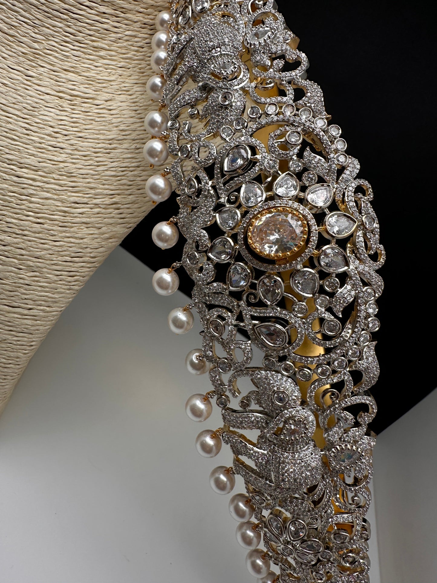 Elephant AD Diamond Finish Changeable Stone Hip Belt Kamarbandh