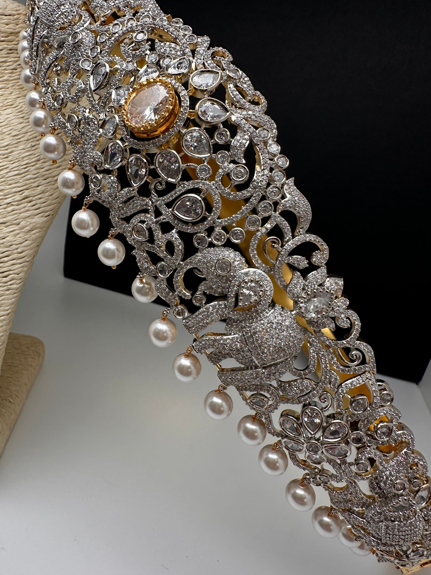 Elephant AD Diamond Finish Changeable Stone Hip Belt Kamarbandh