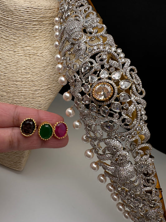 Elephant AD Diamond Finish Changeable Stone Hip Belt Kamarbandh